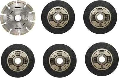 Immagine prodotto di Set di dischi da taglio Ryobi RAK6AGD1, per smerigliatrice angolare da 125 mm Set da 6 pezzi