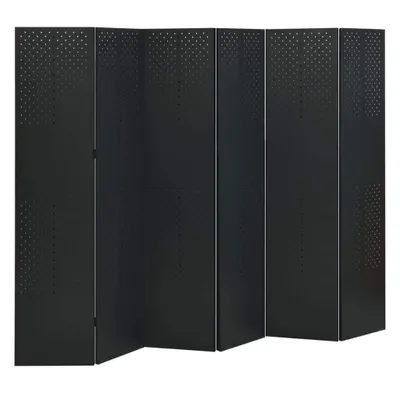 Obrázek produktu pro 6dílný paraván černý 240 x 180 cm ocel