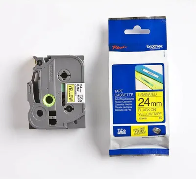 Produktbild von Brother Schriftbandkassette TZE-651 gelb/schwarz 24 mm