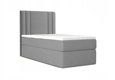Produktbild von Bett , Boxspringbett , Continentalbett RALI MINI mit Bonell Matratze , Einzelbett mit Container , H3 ( 90x200 cm , Dunkelgrau - Itaka 14 , Ohne Topper )