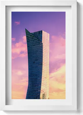 Produktbild von Wolkenkratzer in Warschau– Wandbild mit Rahmen – Gerahmtes Bild  – Wanddekoration – 20x30 cm – Weiß