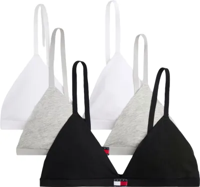Produktbild von Tommy Hilfiger Damen 3er Pack Triangel BHS mit Logo, Mehrfarbig (Grey Ht/Black/White), XL