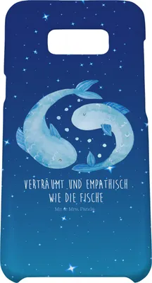 Produktbild von Mr. & Mrs. Panda Samsung Galaxy S8 plus Handyhülle  Sternzeichen Fische - Sternenhimmel Blau - Geschenk, Geburtstag Februar, Sternbild, Handy Case, Fisch, März, Hülle
