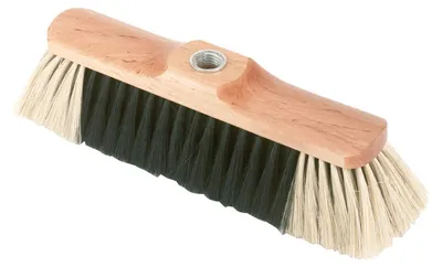 Zdjęcie produktu dla Szczotka z włosiem końskim z gwintem - 28 cm - Lakierowany drewniany trzon - Mieszanka włosia końskiego
