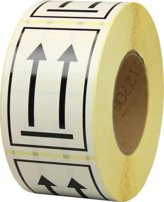 Immagine prodotto di Etichette di avvertenza dimensioni 75x105mm carta bianca con simbolo in alto TRANSPAK