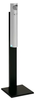 Produktbild von Praktischer Wandascher mit Abstreifblech | mit Standfuß | 3,5 Liter, HxBxT 125x31x31cm | Verzinkter Stahl | Silber