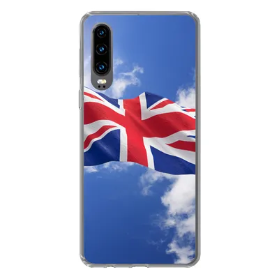 Produktbild von MuchoWow® Handyhülle Schutzhülle Hülle für Huawei P30 Die Flagge des Vereinigten Königreichs weht am Himmel Silikon Softcase Handy Hülle - Kartenbesitzer