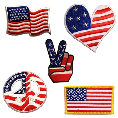 Obrázek produktu pro Usa Set 5 kusů - nažehlovací záplata, nažehlovací obrázek, nažehlovací nášivka, nášivky, záplaty, k nažehlení