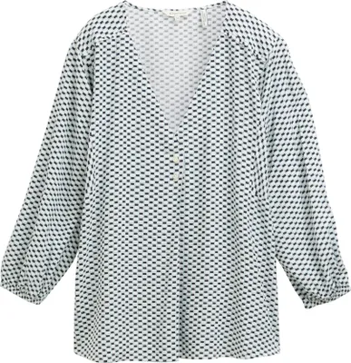 Produktbild von Tom Tailor Damen Viskose Bluse mit V-Ausschnitt und Muster