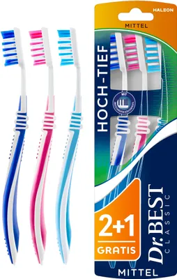 Produktbild von Dr. Best Zahnbürsten Hoch-Tief 3 St.