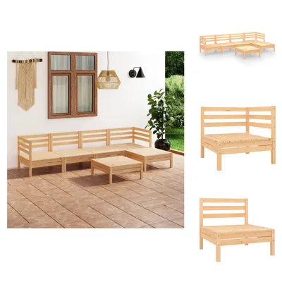 Produktbild von vidaXL 6-tlg. Garten-Lounge-Set Massivholz Kiefer -  Gartenmöbel-Sets