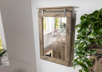 Immagine prodotto di MASSIVMOEBEL24 | specchio in legno di Mango 60x8x100 sbiancato laccato RAILWAY