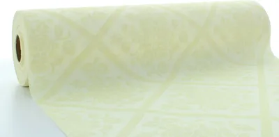 Produktbild von Airlaid Tischläufer Damast in Champagner, 40 cm x 24 m , 1 Stück - Mank
