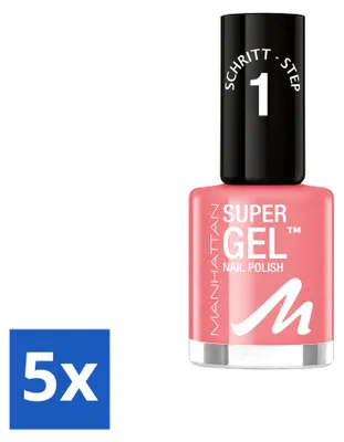 Produktbild von 5 x MANHATTAN Super Gel Nagellak - 240 Pop Princess Pink - 12 ml - Vorteilspackung - 5 Stücke