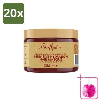 Zdjęcie produktu dla 20 x Maska do włosów Shea Moisture Manuka Honey & Mafura Oil, intensywnie nawilżająca, 355 ml - zestaw ekonomiczny - 20 sztuk