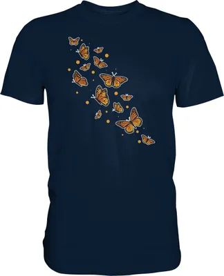 Produktbild von Frauen Monarch Schmetterling T-Shirt – Navy / 4XL