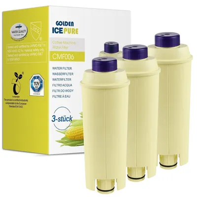 Produktbild von Wasserfilter Kaffeevollautomat 3 Stück Kompatibel mit De'Longhi DLSC002, SER3017, ECAM, ESAM, ETAM, BCO, EC-Serie