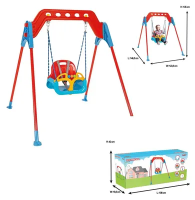 Produktbild von Pilsan Babyschaukel Swing 07968 mit Metallrahmen, Rückenlehne, abnehmbarer Bügel blau