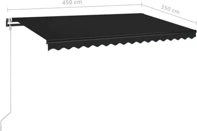 Zdjęcie produktu dla vidaXL Markiza automatycznie zwijana 450x350 cm antracytowa