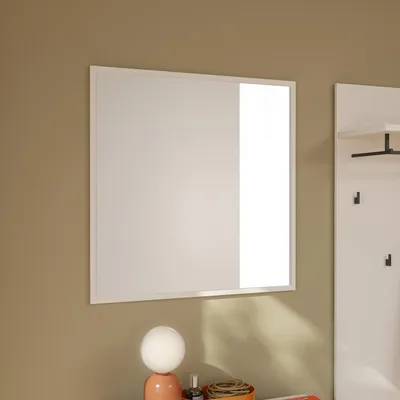 Produktbild von Forte ALICE SPRINGS Wandspiegel 70 80, moderner Spiegel mit Holzwerkstoff Rahmen, Flur, Holzwerkstoff, Kaschmir Beige, 74 cm breit x 76 cm hoch x 1,8 cm tief