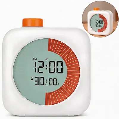Produktbild von Digitaler Visual Timer 60 Minuten 3 in 1 Countdown Timer mit LCD leise Lernuhr für Küche Schule Büro Lernen Arbeit