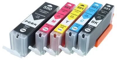 Produktbild von vhbw 5x Tintenpatronen kompatibel mit Canon Pixma MG6650, MG6450, MG6350, MX925, MX725, MG7550, MG7150, MX720, MX920 Drucker + Chip (Kompatibel)