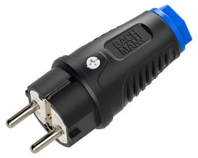 Obrázok produktu pre BACHMANN Ochranná zástrčka z gumy CEE7/7, IP54, čierna / modrá