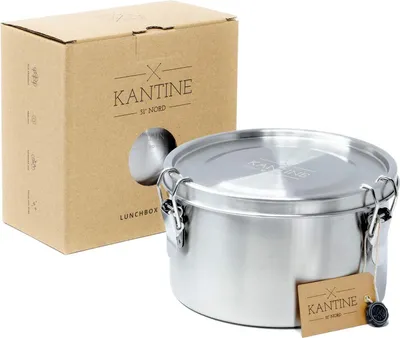Produktbild von Stahl-Lunchbox 1200 ml mit Vorratsbehälter - Kantine