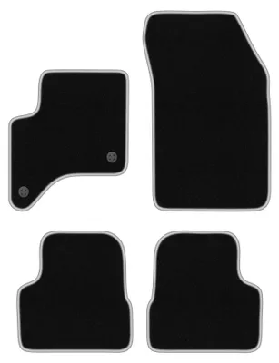 Productafbeelding van Velours automatten voor Fiat 600 vanaf 2024 – 4-delig, zwart/zilver, op maat – Wielganizator CARLUX