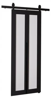 Produktbild von KierMoebel Schiebetür Komplettset QUDIO M1 Schwarz + Weiß 66x205x3,2 cm Wohnzimmer Schiebetür