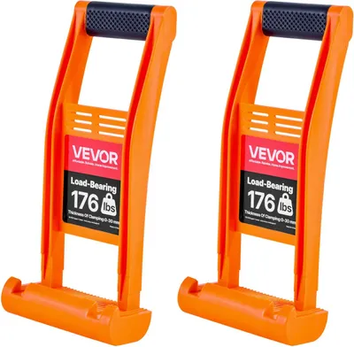 Image de Support de plaques VEVOR avec poignée, lot de 2 supports pour cloisons sèches en plastique ABS avec une capacité de charge de 80 kg, transporteur de plaques pour soulever et porter du contreplaqué, des panneaux de particules, du verre trempé