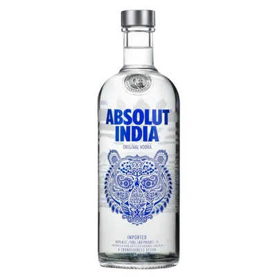 Produktbild von Absolut Vodka India V2 1L – Limited Edition 2018 - Künstlerflasche von Ajay Boga mit Tiger-Motiv - Sammlerflasche aus Schweden - Sammler Wodka