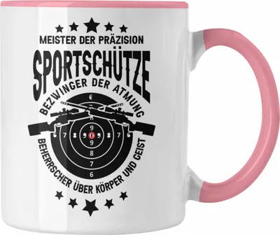 Produktbild von Trendation - Schütze Sportschütze Tasse Geschenk Schießsport Schützenverein (Rosa)