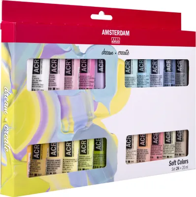 Immagine prodotto di Royal Talens 17820524 ROYAL TALENS Vernice acrilica AMSTERDAM Colori tenui, 24 x 20 ml