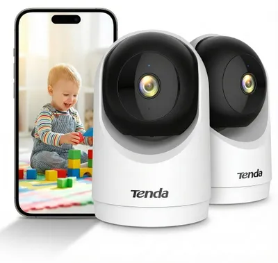 Produktbild von Tenda 3MP WLAN Innenkamera Überwachung, Haustierkamera mit 2-Wege-Audio, Nachtsi