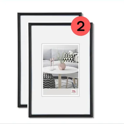 Fotoliste 30x45 cm Doppelpack, schwarz, Kunststoffrahmen
