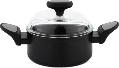 Productafbeelding van Traditionele pan van 16 cm met deksel, model Salto, kleur zilver, inhoud 1,5 liter, merk NOIS