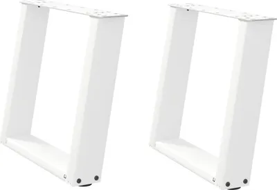 Produktbild von vidaXL Couchtischbeine U-Form 2 Stk. Weiß 50x(42-43) cm Stahl