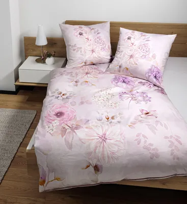 Produktbild von Janine Design Mako-Satin-Bettwäsche-Garnitur 42165 modern art S Farbe rosa Größe 135x200+80x80
