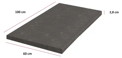 Produktbild von Küchen Arbeitsplatte Metallic Brown 100 cm 28 mm Bianca Grey Rose Küchenzeile