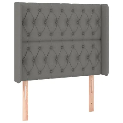 Produktbild von vidaXL Kopfteil mit Ohren Dunkelgrau 93x16x118/128 cm Stoff