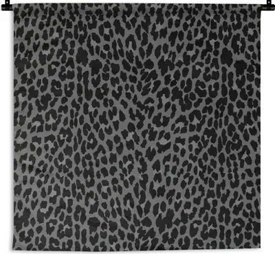Produktbild von MuchoWow® Wandteppich Wandbehang Leopard - Muster - Grau 150x150 cm Tapisserie Dekoration Wandtuch - Wohnaccessoires - Modernes