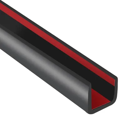 Obrázok produktu pre Gumené krytky na hrany, 10 mm, samolepiace, flexibilné, U-profil, ochrana hrán, 6 metrov
