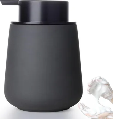Produktbild von 350 ml Schaumseifenspender aus anthrazitfarbener Keramik, mit Schaumkopf, nachfüllbar, für Bad/Küche