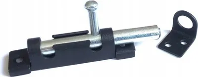 Produktbild von BKshop | Türriegel - 70x15 mm - Schwarz Verzinkt - Für Türen und Schränke - Torriegel - Rundbolzen - WOS 70c