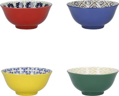 Image de Lot de bols à petit-déjeuner à motifs pour glaces et soupes, 15 cm de diamètre