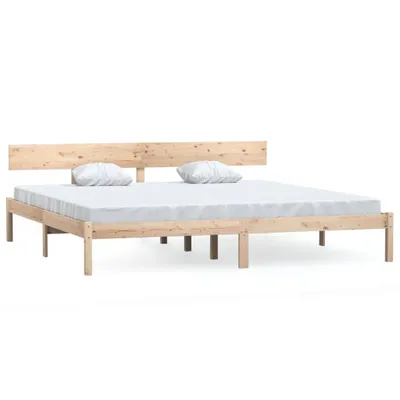 Image de Cadre de lit sans matelas bois massif 200x200 cm
