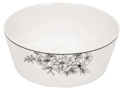 Image de Bol – Porcelaine Newbone – Motifs floraux – 17,5 x 17,5 x 6,5 cm