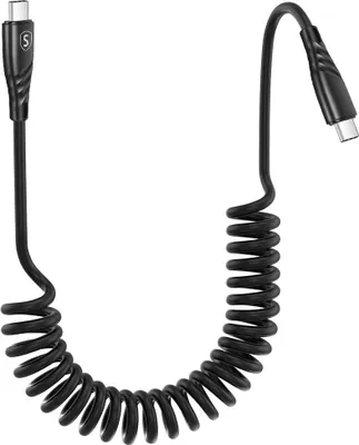 Immagine prodotto di Cavo di ricarica rapida per auto SiGN da USB-C a USB-C a spirale da 60 W - Nero