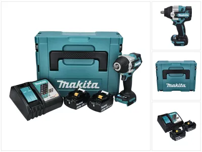 Immagine prodotto di Avvitatore a impulsi a batteria Makita DTW 700 RFJ 18 V 700 Nm 1/2" XPT Brushless + 2x batteria ricaricabile 3,0 Ah + caricatore + Makpac